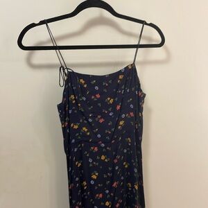 Reformation dress spaghetti strap, navy, midi size 0